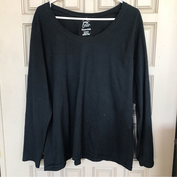 JMS Hanes Essentials TEE Sz2X/2XG Long Sleeves Black/Blue Excellent Condition - Picture 5 of 5